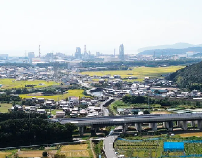 田園と町並みの風景