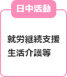 日中活動 就労継続支援 生活介護等