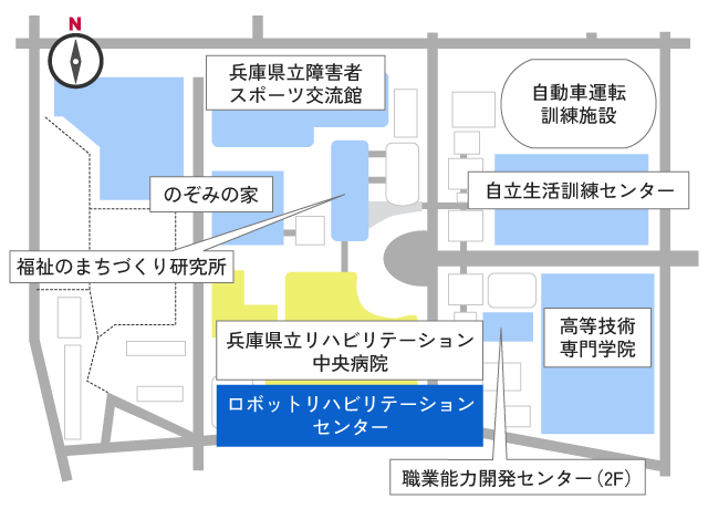 リハビリテーション中央病院施設内地図